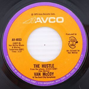 Van McCoy - The Hustle / Hey Girl Come And Get It  1975 45 rpm 7" Record AV-4653